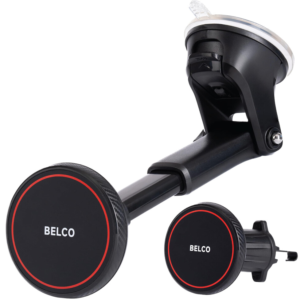 Magnetic Car Phone Mount With Ultrastrong Grip, 240 Rotation, Suction Cup And Vent Clip For Iphone And Android 9174973744382