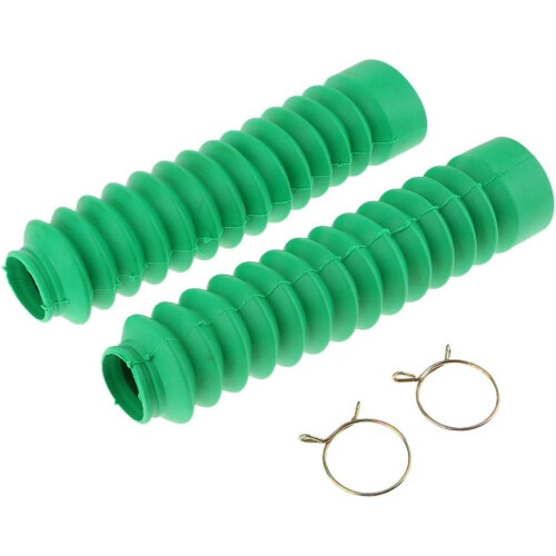 Universal Fit Green Motorcycle Fork Boots Shock Absorber Protection Durable Rubber 2