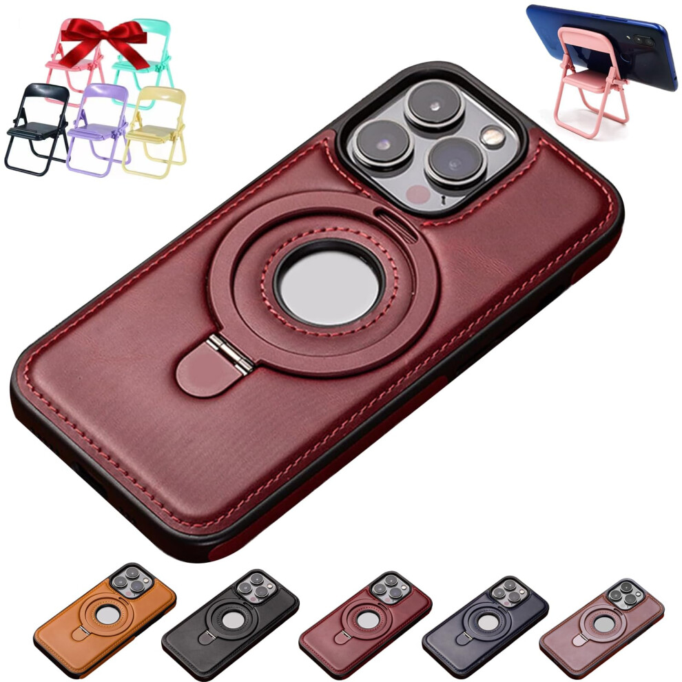Leather Case With Magnetic Stand, Shockproof Fullcoverage Cover For Iphone 12/13/14/15/16 Pro Max Red 9169991090931
