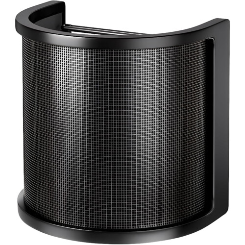 Microphone Pop Filter with Metal Mesh Windscreen, UShaped TripleLayer Noise Reduction Shield for Studio Recording, Black 1