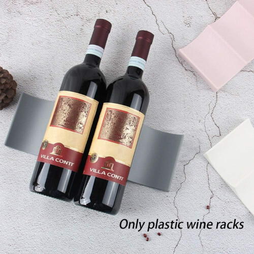 Wine Bottle Rack 4pcs Dark Gray, Stackable SpaceSaving Countertop and Fridge Storage Organizer 1