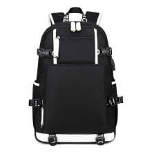Anime Laptop Backpack with USB Charging Port, Vintage Canvas School Bag for Students and Travel