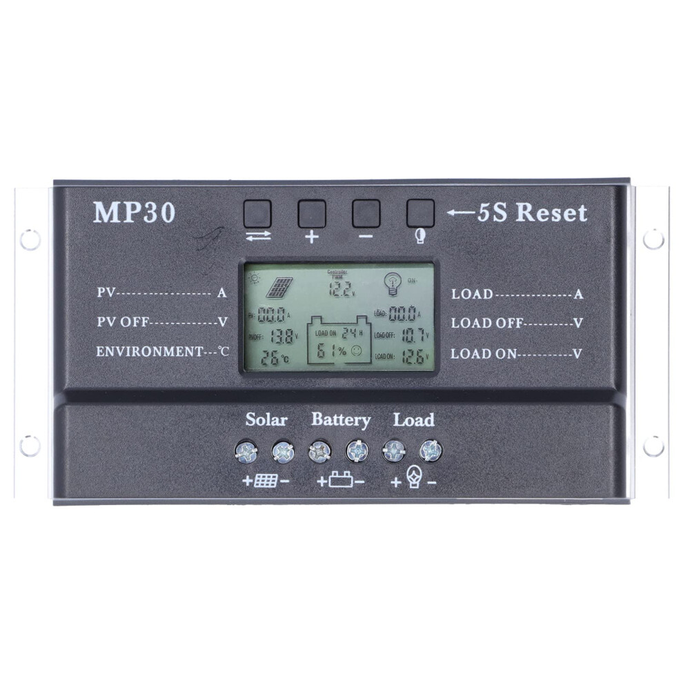 30A Mppt Pwm Solar Charge Controller 12V 24V With Lcd Display Usb Charging For Off Grid Rv Boat 9169991789583