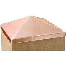 12x12 Solid Copper Pyramid Post Cap for 11.5 Inch Deck or Fence Post Ages to Natural Patina
