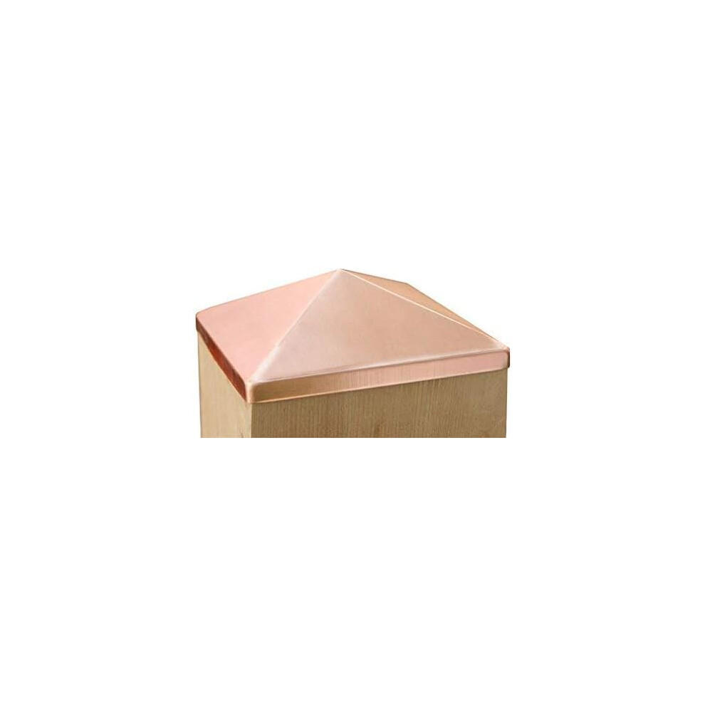 12X12 Solid Copper Pyramid Post Cap For 11.5 Inch Deck Or Fence Post Ages To Natural Patina 9092120633672