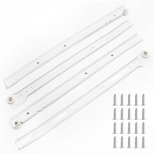 16 Inch Bottom Mount Drawer Slides with Screws, SmoothGliding Nylon Wheel Rail Kit