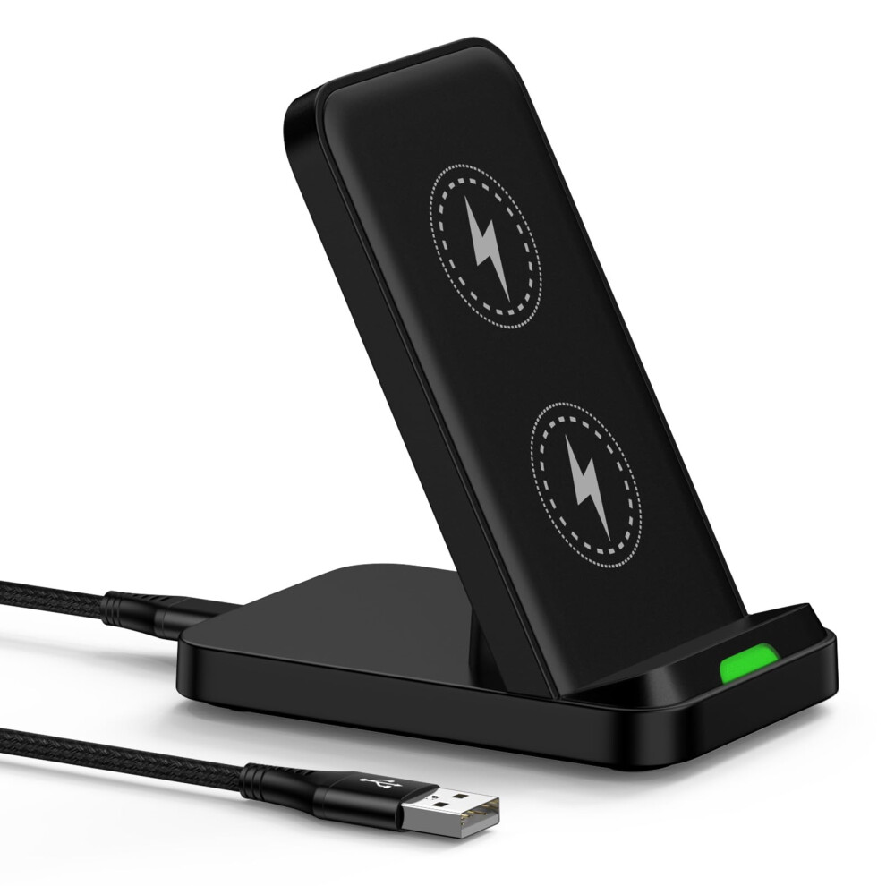 Wireless Charging Stand 15W Fast Qi Charger With Usbc Cable Compatible With Iphone, Samsung, Google Pixel 9053599231578