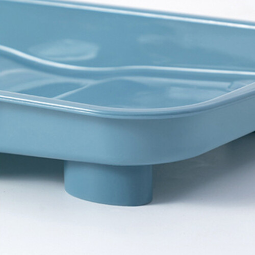 Blue Plastic Dish Drying Rack with Fast Drainage & Detachable Base 2