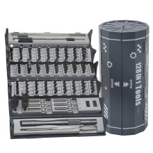 128 in 1 Magnetic Screwdriver Set with Precision Tips and Ratchet Handle for Electronics