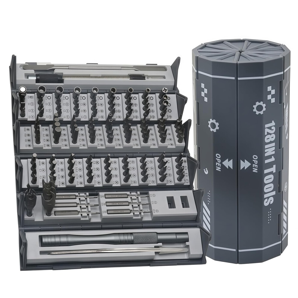 128 In 1 Magnetic Screwdriver Set With Precision Tips And Ratchet Handle For Electronics 9092120634068