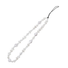 Faux Pearl Phone Wrist Strap with Detachable Lanyard and Decorative Design for Secure Carry