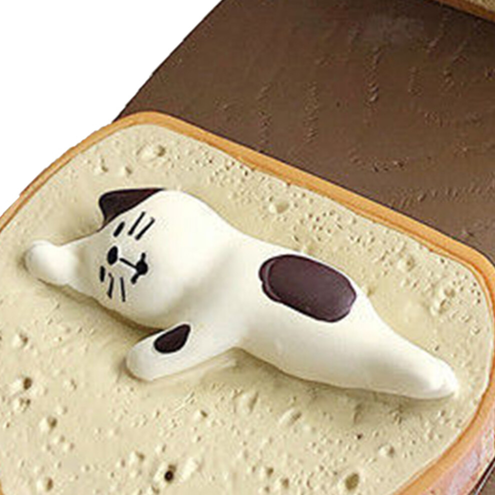 Cute Toast Cat Resin Phone & Tablet Stand Holder, Round Design 7641390165387