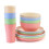 Wheat Straw Dinnerware Set for 4, 16Piece Unbreakable Microwave Dishwasher Safe Colorful Tableware 1