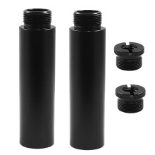 2Pcs Microphone Stand Extension Tubes 3/8 Female to 5/8 Male Boom Arm Extender Rods Black