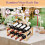 Bamboo Wine Rack 2 Tier 16Bottle SpaceSaving Solid Wood Holder for Kitchen Bar Cabinet 5