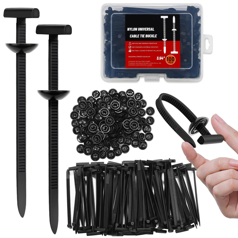 100Pcs Nylon Selflocking Cable Ties With Grip Teeth, Heavy Duty Uv Resistant Zip Clips For Auto And Wire Bundling 9169991850085