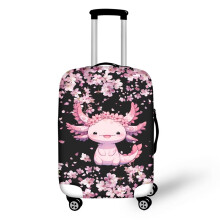 Cherry Blossom Axolotl Luggage Cover, Stretchfit Washable Suitcase Protector with Zipper for 2932 Inch