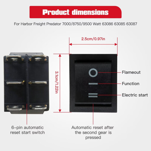 Start Switch 4Pack for Predator Generator 9500 8750 7000 Watt Models, Durable Replacement 1