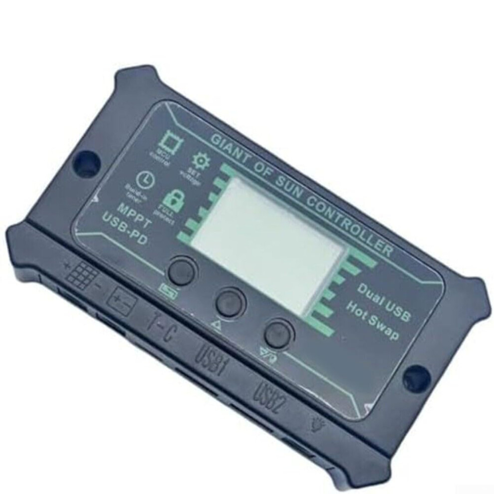 Mppt Solar Charge Controller 20A With Lcd And Dual Usb, Boosts Efficiency For Lithium And Lead Acid 9169991792286