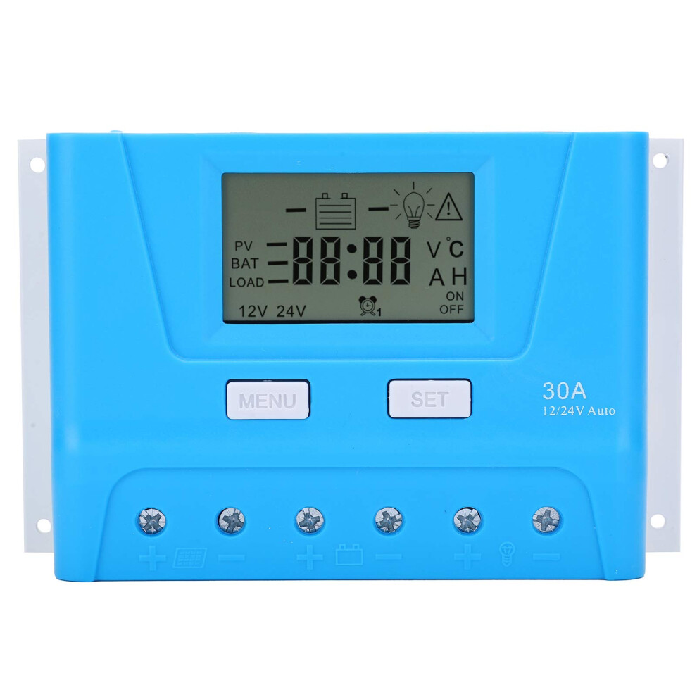 30A Pwm Solar Charge Controller 12V 24V With Lcd Display, Automatic Voltage Detection For Industrial Solar Panel Regulator 9169991792507