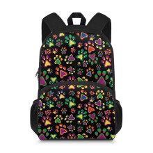 Colorful Dog Paws Kids School Backpack and Lunch Bag Set with Insulated Bag for Boys and Girls