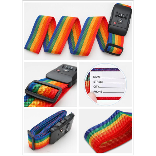 TSA Approved Adjustable Luggage Strap with Combination Lock for Secure Suitcase Travel 2