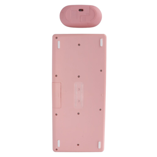 Wireless 86-Key Colorful Keyboard Mouse Combo for PC, Pink 2