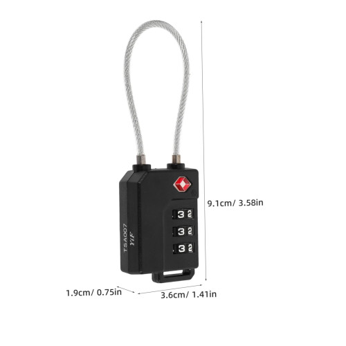 TSA Approved Combination Cable Luggage Lock with Resettable Code for Suitcases, Bags and Backpacks 1