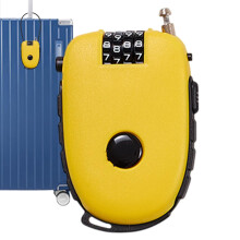 Luggage Cable Lock with FourDigit Combination and Retractable Steel Wire for Travel and Helmets