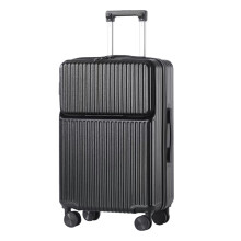 Carry On Luggage with USB Charging Port, Cup Holder, 360 Wheels, Telescopic Handle, 26in