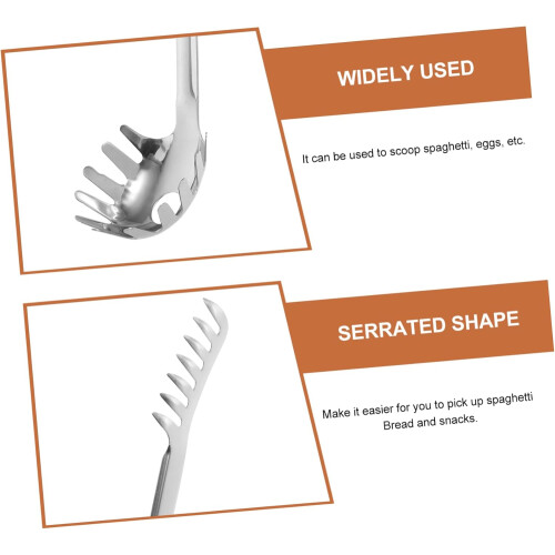 Stainless Steel Pasta Spoon Spaghetti Server with Portion Measuring for Cooking and Serving 1