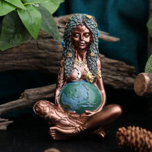 Handgemalte Erdmutter-Göttin-Statue aus Resin – Erhältlich in den Größen S, M, L