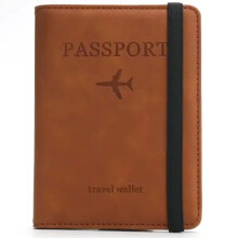 RFID Blocking Leather Passport Holder and Travel Wallet for Men and Women with Slim Design
