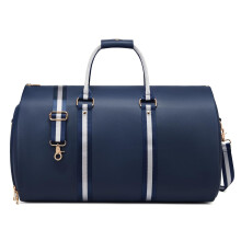 Garment Bag for Travel, 2 in 1 Convertible Leather Duffel, Waterproof 50L Weekender with Shoe Compartment