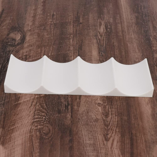 Wine Bottle Rack with Wave Groove Design, Stackable Wine Storage Organizer for Kitchen Countertop, Milky White 1
