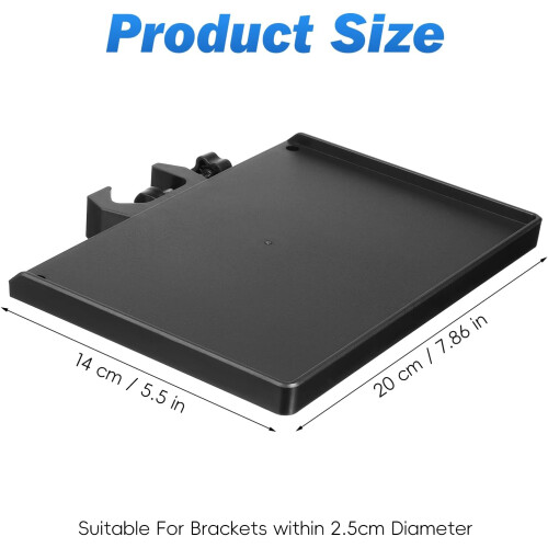 Mic Stand Tray with Secure Clamp, Adjustable Shelf for Universal Microphone Stand, 4lb Capacity 1