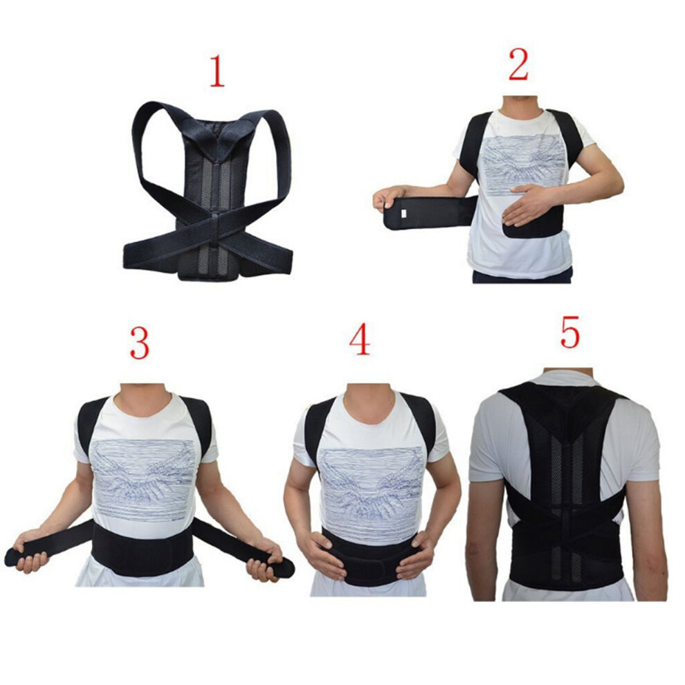 High Elastic Breathable Posture Corrector Back Brace for Home Office & School M