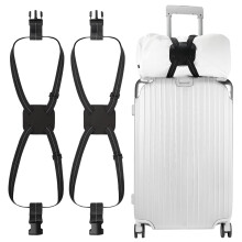 Adjustable Bungee Luggage Straps 2 Pack with Secure NonSlip Buckle for Suitcases and Travel Bags