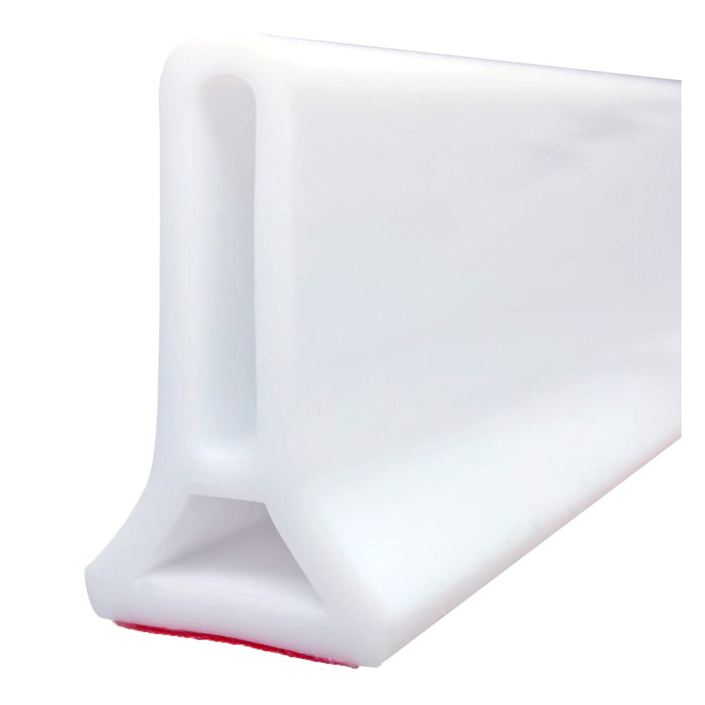 67 Inch Collapsible Shower Water Dam 2 Inch Threshold Barrier Wheelchair Accessible White 9455672154086