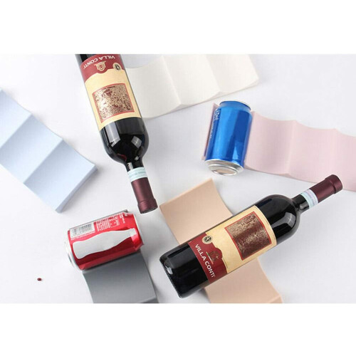 Wine Bottle Rack 4pcs Dark Gray, Stackable SpaceSaving Countertop and Fridge Storage Organizer 2