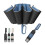 Reverse Umbrella with Carabiner Handle, Windproof UV Protection Compact Folding Design, 10 Ribs Blue 1
