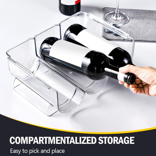 Wine Rack 2 Pack Stackable Wine Bottle Holder for Kitchen Countertop Cabinet Fridge Holds 3 Bottles 1