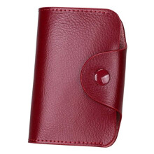 RFID Blocking Leather Passport Wallet Slim Credit Card Holder Wine Red Travel Organizer