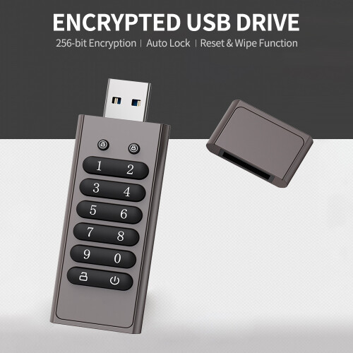 Secure Data Storage Device FIPS140-2Level3Certified Hardware Encrypted USB Drive Password Protection Auto Lock Reset Function Dust Water 1