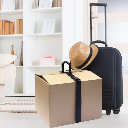 2Pcs Heavy Duty Luggage Carry Strap with RubberPadded Handle, Adjustable Nylon Lifting Strap for Secure Cargo Closure and Quick Release 2