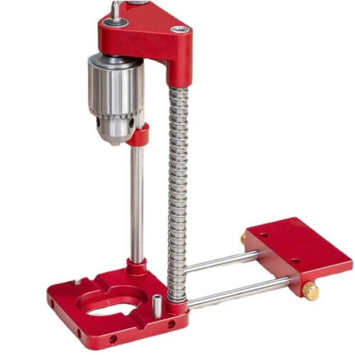Woodworking Drill Guide with Adjustable Locator for Accurate Vertical Drilling and Doweling Jig