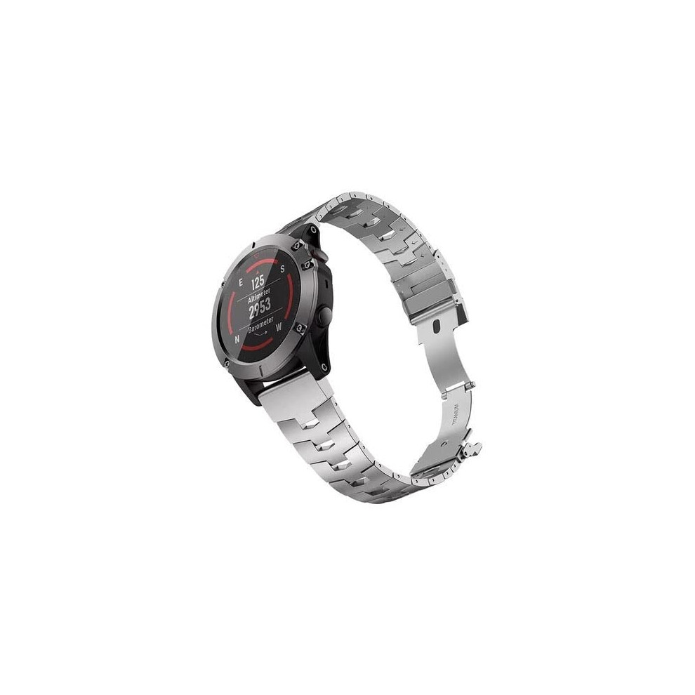 22Mm Quick Release Titanium Strap For Garmin Fenix Watch D2 Mach 1 7X 6X Pro Silver 9053599234012