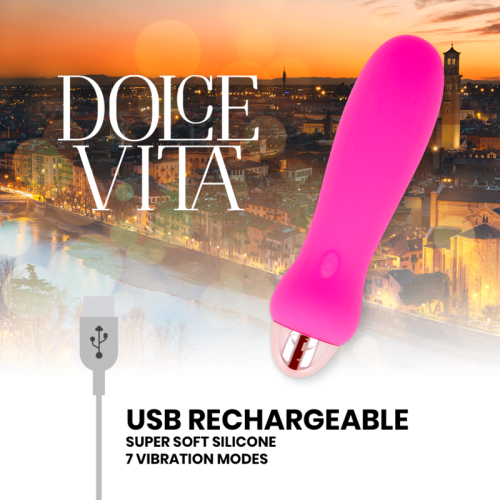 DOLCE VITA - RECHARGEABLE VIBRATOR FIVE PINK 7 SPEEDS 2