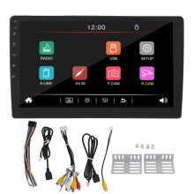 Touchscreen Car Radio With GPS Navigation, Carplay Android Auto Bluetooth FM AM Audio, HD Touch Screen Universal Backup Camera Steering Wheel Control