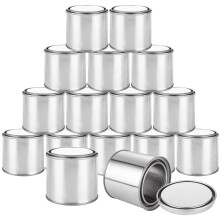 16 Pack Empty Paint Cans with Lids, 0.4 Pint Metal Containers, LeakProof MultiPurpose Storage